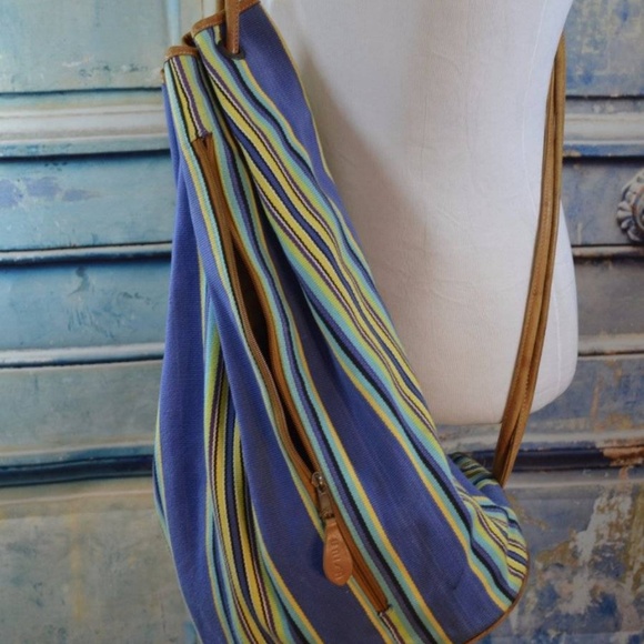 UNISA Large Striped Drawstring Backpack Tote - Picture 8 of 8